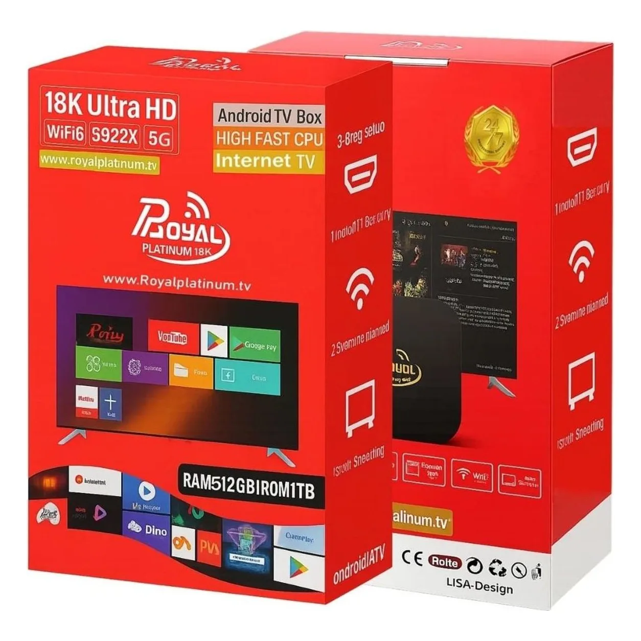 Royal Platinum 18K Ultra HD Android TV Box — IPTV box available in Dubai, UAE